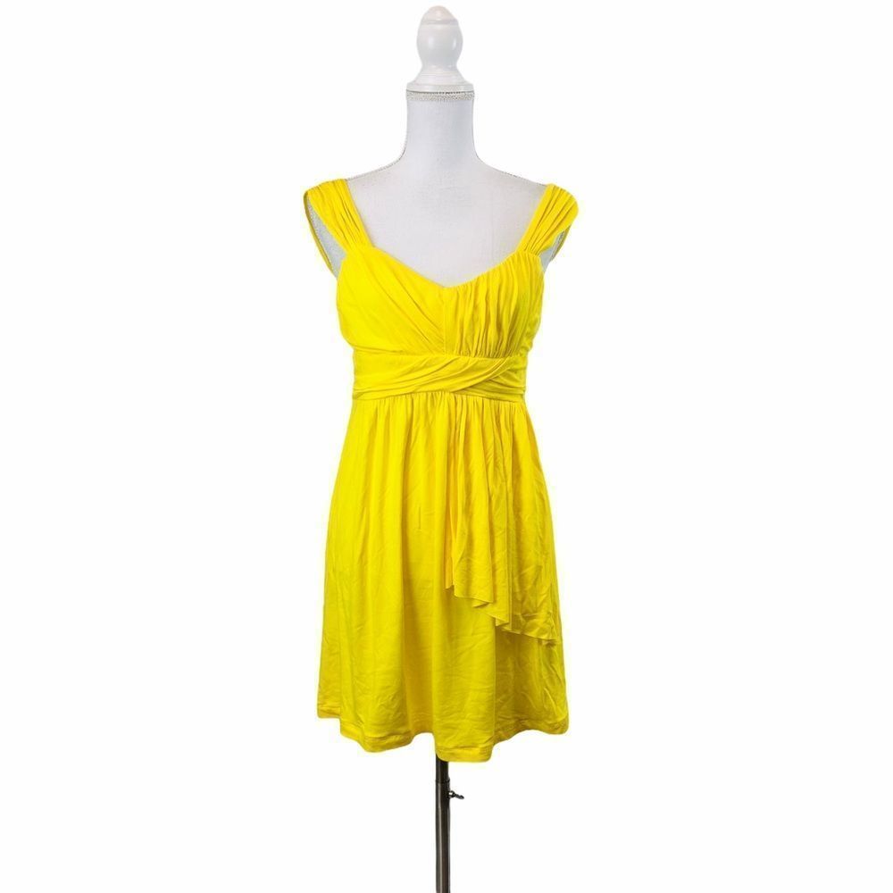 BOSTON PROPER Women's Yellow Casual Sleeveless Party Summer Mini Small Dress
